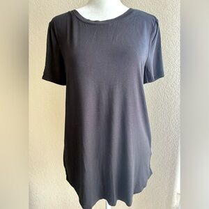 GAP Luxe Crew Black T-Shirt | XS